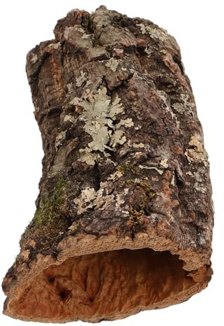 FUTUREORYY Escondite para Reptiles Pequeño 7-8 Cm Cueva de Troncos Huecos Decoración Realista para Acuario y Terrario, Refugio Natural para Geckos, Bettas y Anfibios, Accesorio de Hábitat