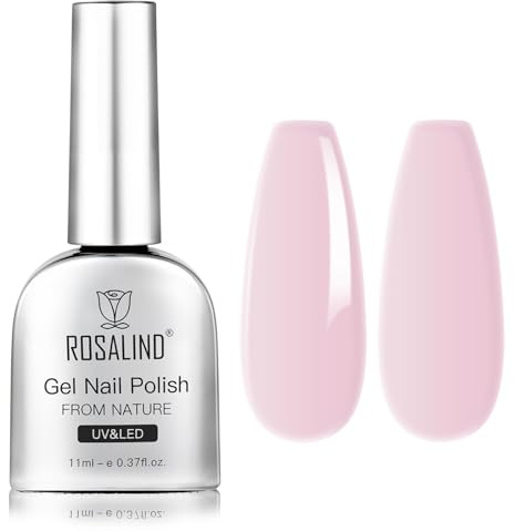ROSALIND UV-nagellack 11 ml ljusrosa gel nagellack | Blötlägg av UV LED ljusrosa UV gel nagellack vår sommar för gelnaglar nagelkonst gel nagelpolish manikyr