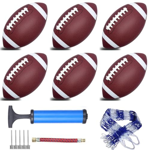 DHYLRICHER 6 Pack Kicker American Football - Size 6 Durable PVC Ball for Training & Recreational Play with Enhanced Grip - Ideal Adult American Football Gift