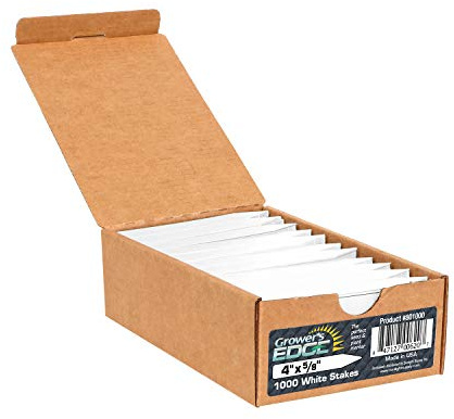Grower's Edge Plant Labels - Plant Stakes, White, Box of 1000