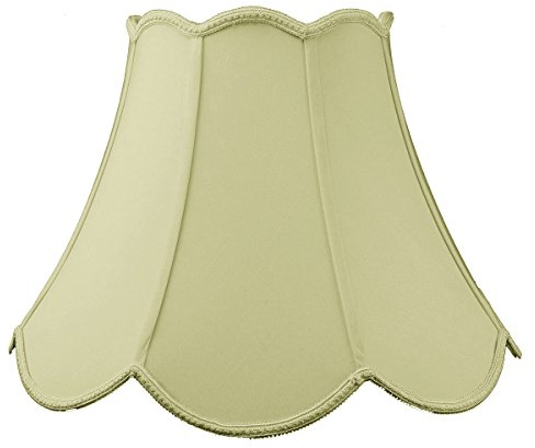 9x18x13 Scalloped Bell Lampshade Eggshell with Brass Spider fitter - Perfect for table and floor lamps - Large, Egg Shell