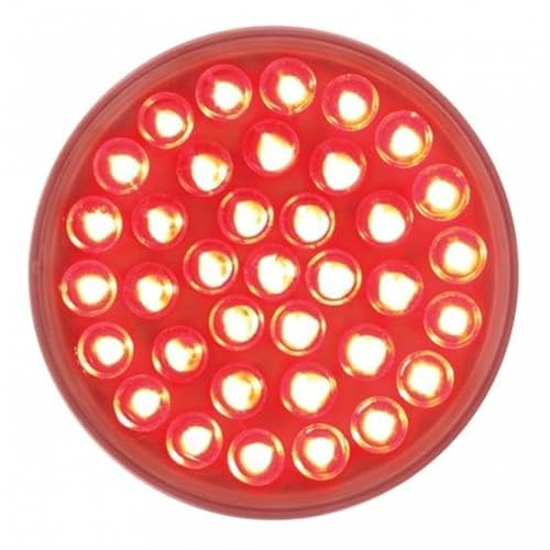 United Pacific 39643B Brake/Tail/Turn Signal Light, 36 LED 4 Round, Red/Clear Lens