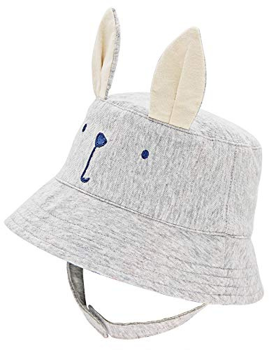 Animal Sun Hat for Baby 6-12 Months Toddler Kid Boy Girl Sun Hat with Chin Strap Cartoon Play Cap Rabbit Ear