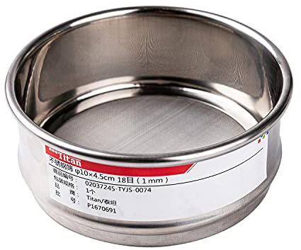 Adamas-Beta φ10×4.5cm 18 Mesh 304 Stainless Lab Sieves Economy Test Sieve 304 Stainless Steel Wire Cloth（1mm）