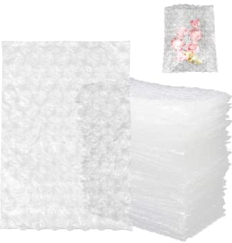 200 Pack 4x8 Inch Bubble Cushion Wrap Bags for Shipping Packing Small Clear Bubble Out Pouches Double Walled Bubble Cushioning Bags for Moving Storage