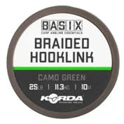 Korda Basix Braided Hooklink 25lb 10m, Durable Fishing Line, Strong and Abrasion Resistant, Very Supple, Knots Well, Subtle Green Colour