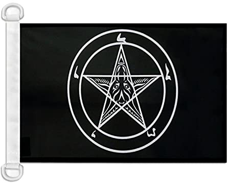 Pavillon nautique Baphomet Ordre du Temple 45x30cm - Drapeau de bateau Eglise de Satan 30 x 45 cm - AZ FLAG