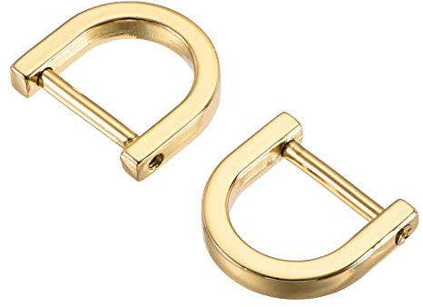 sourcing map 4stk. U Form Hufeisen D-Ringe Zinklegierung Einschraubschnalle für Heimwerker, Gold Ton 15mm(0,59)