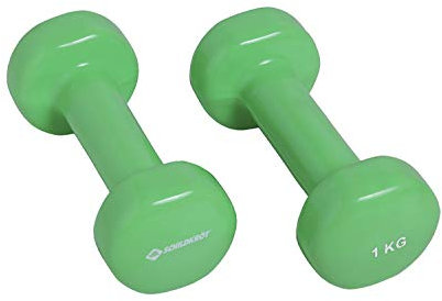 Schildkröt Vinyl Hantel Set, 2 x 1,0 kg, Grün, in 4-Farb Karton, 960205