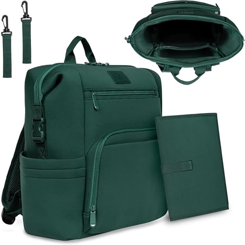 lionelo Cube sac a dos a langer de ville, sacs ã langer, 12 poches, pour se promener et voyager avec un enfant, imperméable, étanche, poche thermique, peut être attaché à une poussette, 36x36x23cm