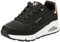 Skechers UNO Gen1 Shimmer Away Sneaker, Schwarzer Synthetikbesatz, 35 EU