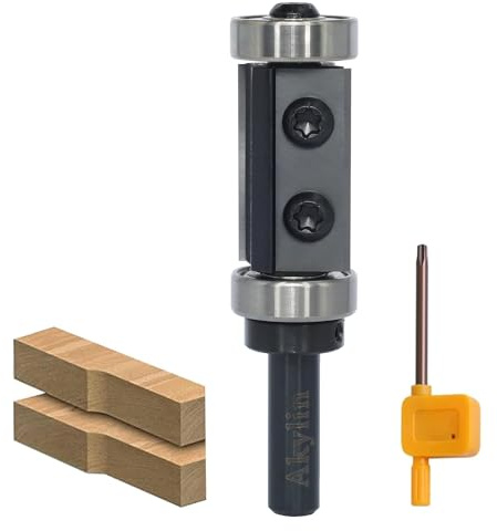 AKYLIN Piastre reversibili, fresa a filo 8 mm, lama in metallo duro sostituibile a 2 lati, fresa a filo con cuscinetti a sfera, fresa per legno per la lavorazione dei bordi