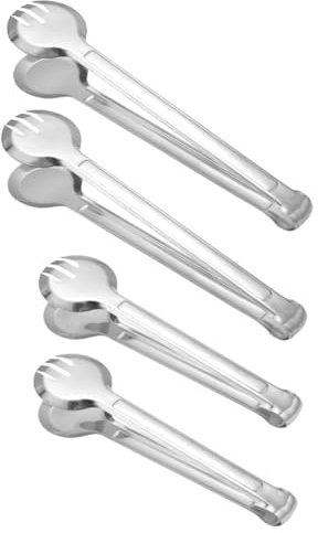 HEMOTON 4 BBQ-Food-Sandwich- -Clip Spachtelzange Vorspeise Zange servierzange küchenzange Mini-Kuchen Mini-Barbecue-Grill Hühnerflügelzange rutschfest Metall Grillzange