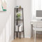 CIADAZ Eckregal mit 3 Ablagen Schwarz 45,5x31,5x120 cm, Bücherregal, Esszimmer Deko, Eckbücherregal, Eckschrank, Leiterregale, Ecke Dekoration - 336390