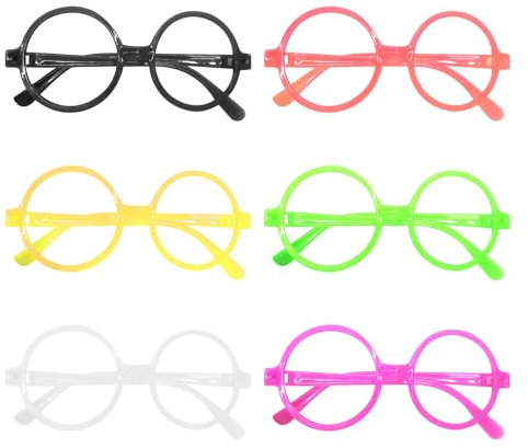 DHSBGWSX 6 Stück Kinderbrillen, gefälschte Brillen für Kinder, runde Brillen, einzigartige Brillen, modische Brillen, Unisex, perfekt für Partys, Geburtstagsfeiern