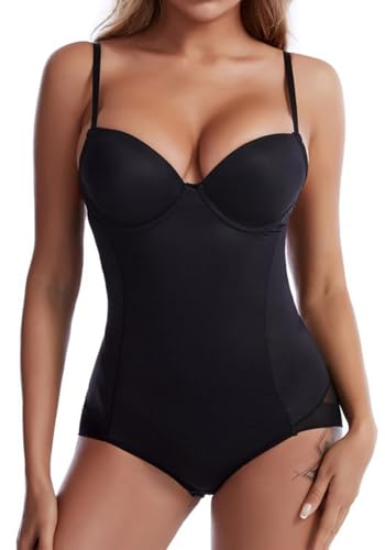 SHEKINI Body Contenitivo Modellante Donna Elegant Shapewear Bodysuit Reggiseno con Ferretto Pancia Piatta Snellente Intimo Dimagrante Corsetto Body Shaper Spallino Regolabile