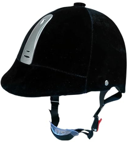 Horse Riding Helmet, Horse Riding Hat, Head Circumference 54-62cm, Lightweight, Horse Riding Cap, Horse Riding Equipment, Adjustable, Black Silvery