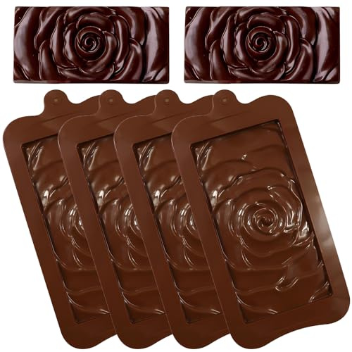 HPiano 4 Pezzi Cioccolatini Stampo Silicone,Stampo Barrette Silicone,Stampo Tavoletta Cioccolato,Stampo Cioccolato,Stampo Cioccolato Tavoletta per Cioccolato Fondente, Torte, Praline