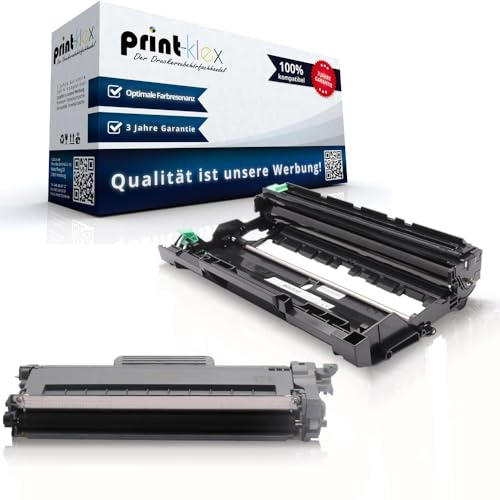 Print-Klex Trommel & Toner kompatibel für Brother DR2510 & TN2510XL MFC-L 2860 DWE MFC-L 2862 DW MFC-L 2922 DW MFC-L 2980 DW DR-2510 DR2510 DR 2510 TN-2510XL TN2510XL TN 2510XL - Color Pro Serie