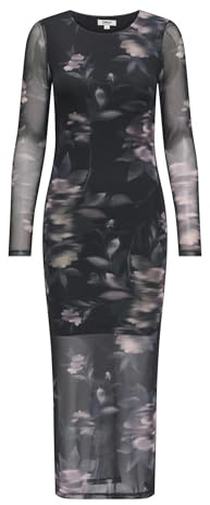 ONLY Onlkaya Life LS Midi Mesh Dress WVN Twilight Mauve, M, Twilight Mauve, M