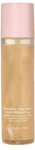 Sheer Setting Mist Sunscreen SPF 50 - Brumiseur Fixant Hydratant Finition Mat | Tenue Toute La Journée Léger Avec Couverture Uniforme For Face & Body, 75ml
