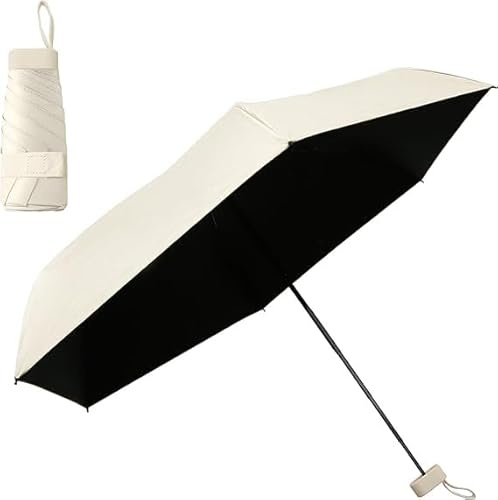 Windproof Mini Travel Folding Umbrella - UPF 50+ Sun & Rain Protection, Small Compact Lightweight Design Fits in Pocket or Bag, Eco-Friendly Fabric Wallet Umbrella for Commuter, Men Women Boys Girls