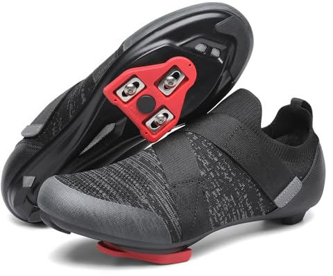KESCOO Unisex Cycling Shoes Compatible with Peloton Bike Delta Cleats Included Indoor Outdoor Road Spin Bike Shoes for Men Women, Black 47