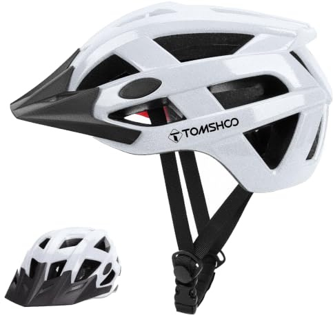 TOMSHOO Bike Helmet Adults with Removable Visor, Reflective | Lightweight Mountain & Road Cycle Helmet with Adjustable Strap 31 Vents, Bicycle Helmet for Men Women (Head Sizes 58-61cm)