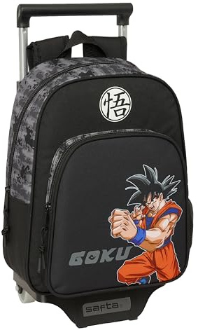 DRAGON BALL - Mochila Infantil con Carro Safta 705, Ideal para Niños de Diferentes Edades, Cómoda y Versátil, Calidad y Resistencia, 27x10x33 cm
