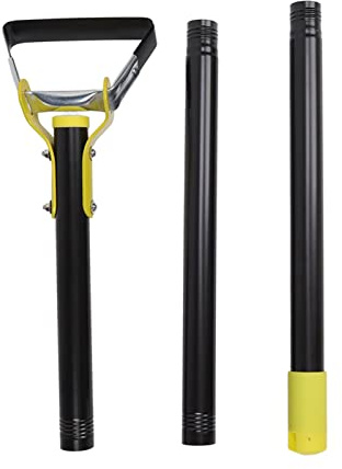 Hoz hula para jardín, hoz de estribo de mango largo ajustable, hoz de acción de empuje y tracción en acero inoxidable para deshierbe y aflojamiento del suelo, con varillas (3 secciones 128 cm/50,4