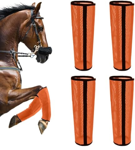Botas Antimoscas Para Caballos 4 Piezas Vendaje De Malla Transpirable
