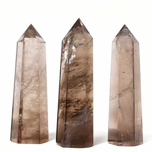 AGSHYWFT Naturliga Smoky Quartz Crystal Tower Healing Energy Ornaments