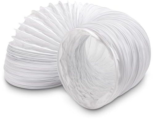 VIOKS 2,8m Abluftschlauch Trockner Lüftungsrohr 150mm Weiß PVC - Trockner Schlauch Rund/Schlauch für Klimaanlage/Abluftschlauch Klimagerät