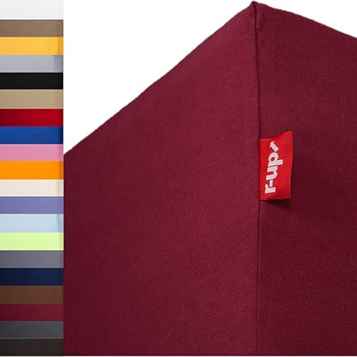 r-up Passt Spannbettlaken 180x200-200x220 bis 35cm Höhe viele Farben 100% Baumwolle 130g/m² Oeko-TEX stressfrei auch für Boxspringbetten (Bordeauxrot)