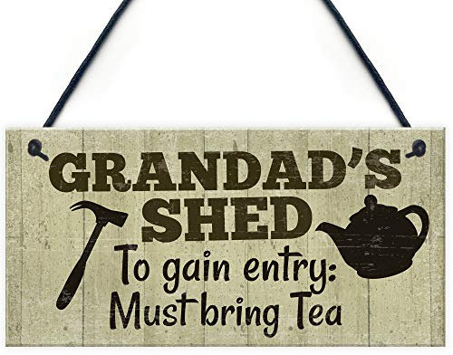 Red Ocean Grandad's Shed Plaque Garden Shed Summer House Sign Dad Fathers Day Grandparent Gift For Him