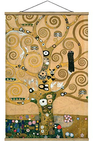 Stoffbild Posterleisten Gustav Klimt Der Lebensbaum Hochformat 3:2 75x50cm Eiche