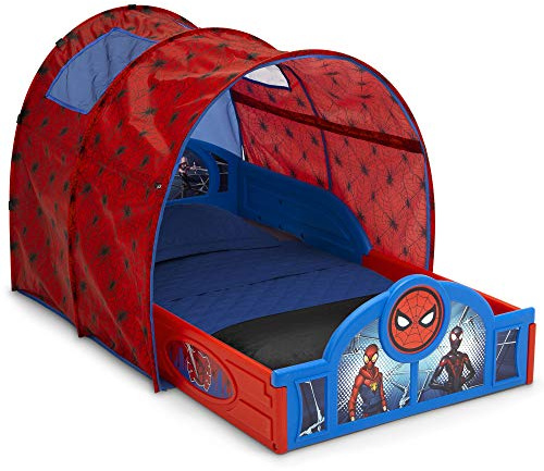 Marvel Spider Man Sleep and Play Toddler Bed with Tent by Delta Children