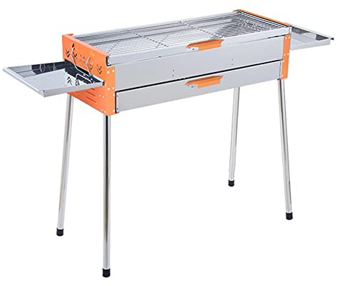 MNSSRN Outdoor Camping Stainless Steel Grill, Foldable Portable Lightweight BBQ Tool for Outdoor Cooking Picnic, Suitable for Travel