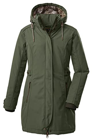 G.I.G.A. DX Donna Parka funzionale e casual con cappuccio staccabile con zip GW 6 WMN PRK, verde bosco, 36, 38333-000