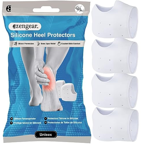 aZengear Protezioni per Tallone in Silicone (4 pezzi) per Scarpe | Prevenire Vesciche, Tacchi Screpolati | Coppe per Cuscino in Gel Morbido, Maniche Alla Caviglia, Cuscinetti per Uomini e Donne