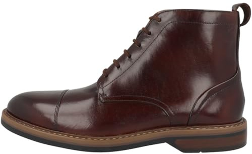 Clarks Premium Aldwin Cap Chukka Botas para hombre, color marrón medio, talla 42, Mid Tan Lea, 42 1/3 EU