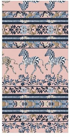 NWTPK Strandtuch, Badetuch, Stranddecke, Laufen, Zebramuster, bedruckt, Reisedecke, Mikrofaser, Strandtuch, geeignet für Schwimmen, Camping, Urlaub