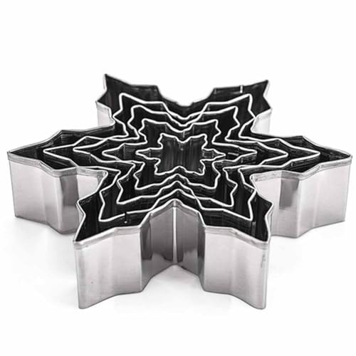 Winter Snowflake Cookie Cutter Set - 5 Piece - Stainless Steel
