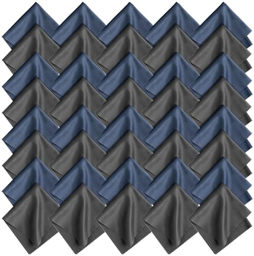 Romon Chiffons Microfibre de Nettoyage pour Lunettes, 40Pcs Chiffon de Nettoyant Lunettes 20 * 20cm Lavables et Réutilisables pour Nettoyer Lunettes,Lentilles, Écrans, Objectifs d'appareils Photo