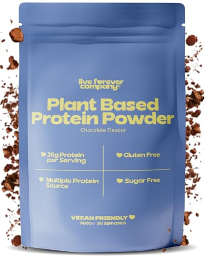 Vegan Protein Powder - 30 Servings - High Protein (26g) Low Calorie (110kcal) - Pea, Rice & Soy Plant Based Protein Powder Blend - Dairy Free, Gluten Free, Keto, Sugar Free - Chocolate, 900g