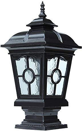 MYUYEE 50CM Lawn Torch Table Lantern Square Stigma Fixture E27 Aluminum Glass Pillar Light Column Lamp Garden Villa Patio Landscape Street Lighting Waterproof Post,