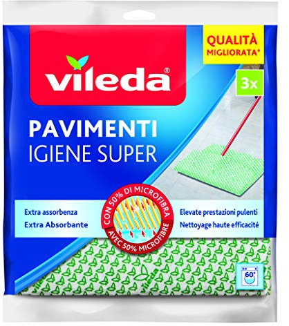 Vileda - Igiene Super - Bayeta Microfibra - 3 unidades