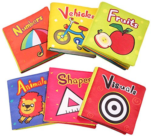TOP BRIGHT Babyspielzeug für Bücher, aus Stoff, weiches Spielzeug für Babys von 1 Jahr, Geschenk, Spielzeug, Lernbuch, 6 – 12 Monate (6 Stück)