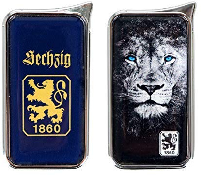 TSV 1860 München Feuerzeug Atomic Doming - offizieller Lizenzartikel (2er Set Löwe und dunkelblau)