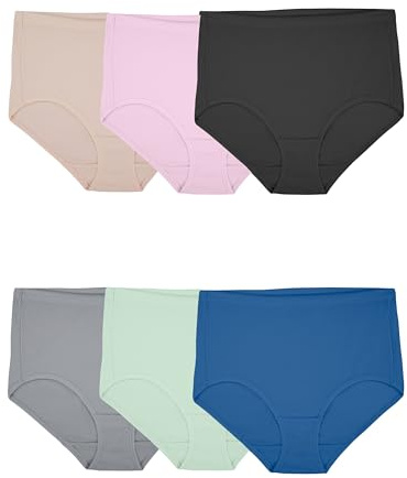 Fruit of the Loom womens Breathable Underwear, Regular, Brief - Cotton Mesh - 6 Pack Assorted Colors, 8 US